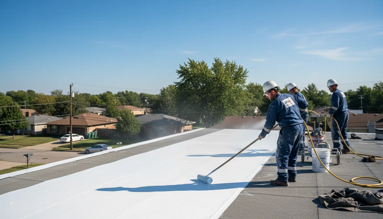 Commercial roof coating in Bradley, OK near me